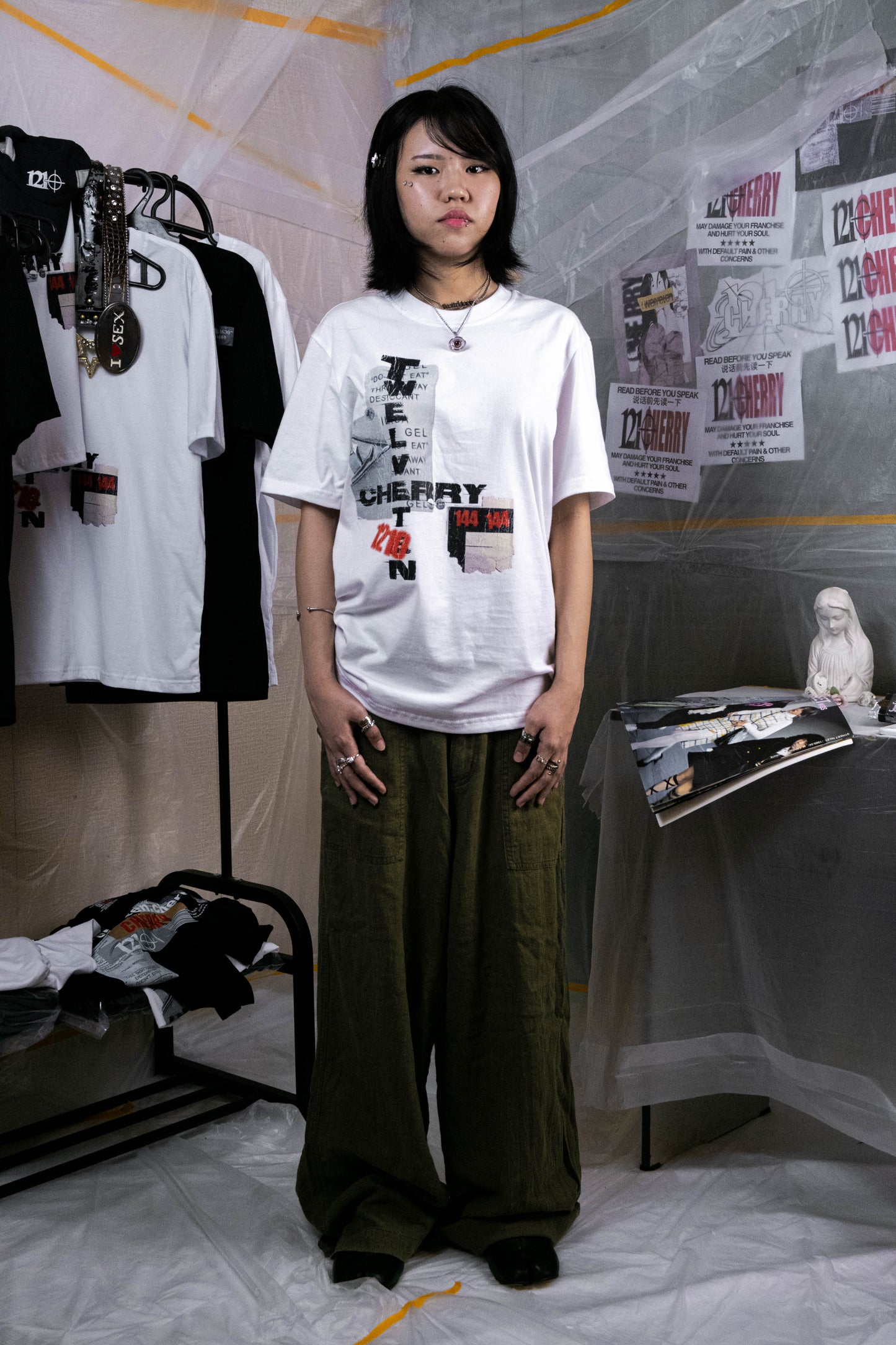 CHERRY1210 "DEFAULT PAIN TEE" WHITE